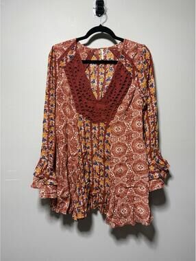 Free People Fallin Into You Tunic Dress Boho Floral XS